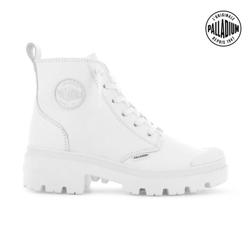 Bottes Palladium Pallabase Leather Femme Blanche | FR UOR709Y